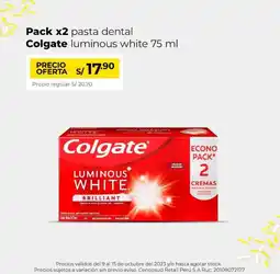 Metro Colgate pasta dental luminous white oferta