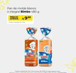 Metro Bimbo pan de molde blanco o integral oferta