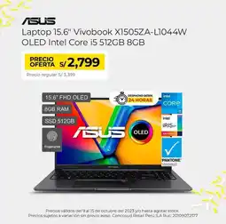 Metro Asus laptop 15.6 vivobook x1505za l1044w oled intel core i5 512g oferta