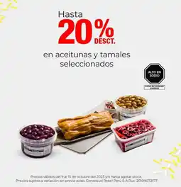 Metro Aceitunas y tamales seleccionados oferta