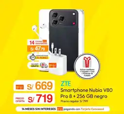 Metro ZTE Smartphone Nubia V80 Pro 8 + 256 GB negro oferta