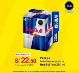 Metro Red Bull bebida energizante oferta