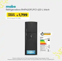 Metro mabe refrigeradora rmp420flpg1 420 l black oferta