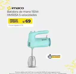 Metro Imaco batidora de mano 150w hm505a 5 velocidades oferta