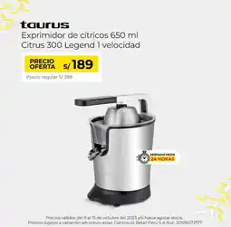 Metro Taurus exprimidor de cítricos 650 ml oferta