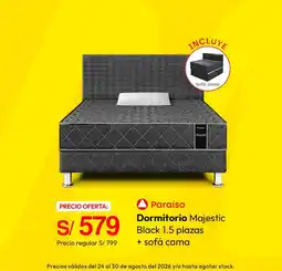 Metro Paraíso Dormitorio Majestic Black 1.5 plazas oferta
