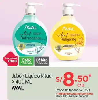 Tottus Jabón Líquido Ritual Aval 400ml oferta