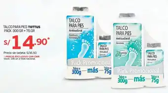 Tottus Talco para Pies Tottus 300g+75g oferta