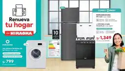 Hiraoka Hiraoka refrigeradora rm-164h + cocina a gas ficus plus oferta