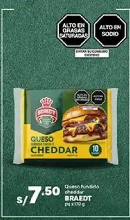 Plaza Vea Braedt queso fundido cheddar oferta