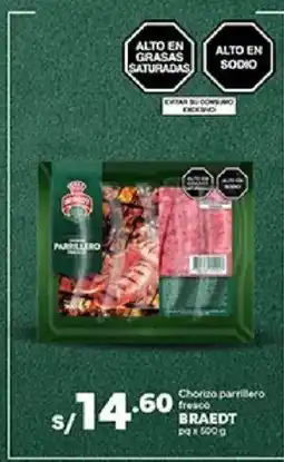 Plaza Vea Braedt chorizo parrillero fresco oferta