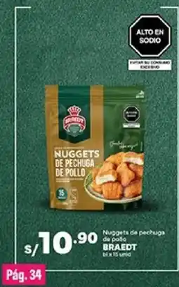 Plaza Vea Braedt nuggets de pechuga de pollo oferta