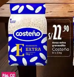 Plaza Vea Costeño arroz extra graneadito oferta