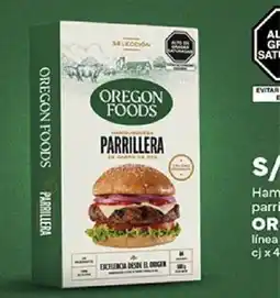 Plaza Vea Oregon Foods hamburguesa parrillera oferta