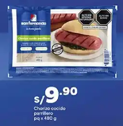 Plaza Vea San Fernando chorizo cocido parrillero oferta