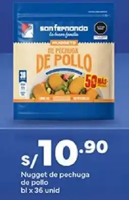 Plaza Vea San fernando nugget de pechuga de pollo oferta