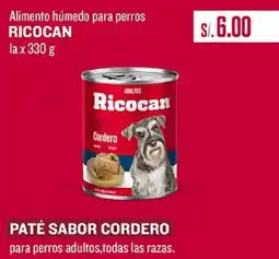Plaza Vea Ricocan paté sabor cordero oferta