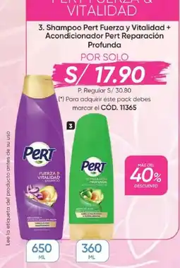 Azzorti Pert shampoo fuerza y vitalidad + acondicionador pert reparacion profunda oferta