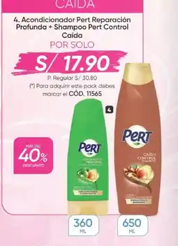 Azzorti Pert acondicionador reparación profunda + shampoo pert control caída oferta