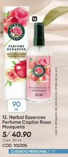 Azzorti Herbal Essences Perfume Capilar Rosa Mosqueta oferta
