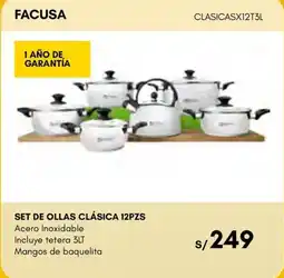 La Curacao Facusa set de ollas clásica 12pz oferta