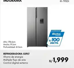 La Curacao Indurama refrigeradora 529lt oferta