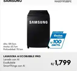 La Curacao Samsung lavadora ai ecobubble 19kg oferta