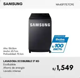 La Curacao Samsung lavadora ecobubble 17 kg oferta