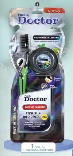 Azzorti Pack de Carbón Family Doctor Carbón Cepillo + Hilo Dental 25 m oferta
