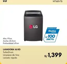 La Curacao LG lavadora 16 kg oferta