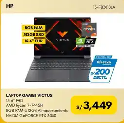 La Curacao Hp laptop gamer victus 15.6 fhd oferta