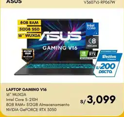 La Curacao Asus laptop gaming v16 oferta