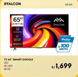 La Curacao Iffalcon tv 65 smart google led oferta