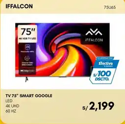 La Curacao Iffalcon tv 75 smart google led oferta