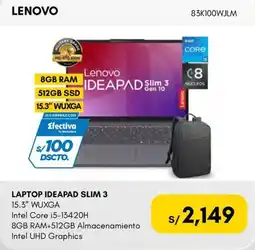 La Curacao Lenovo laptop ideapad slim 3 oferta