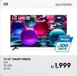 La Curacao LG TV 65" SMART WEBOS LED 4K UHD 60 HZ oferta