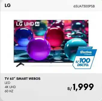 LG TV 65" SMART WEBOS LED 4K UHD 60 HZ