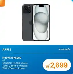 Tiendas EFE Apple iphone 15 negro 6.1" oferta