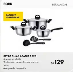 La Curacao Bord set de ollas agatha 8 pz oferta
