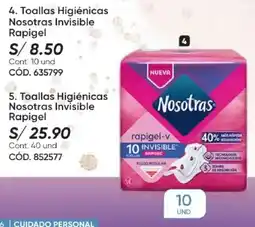 Azzorti Nosotras toallas higienicas invisible oferta