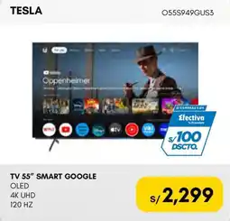 La Curacao Tesla tv 55 smart google oled 4k uhd 120 hz oferta