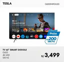 La Curacao Tesla tv 65 smart google oled 4k uhd 120 hz oferta