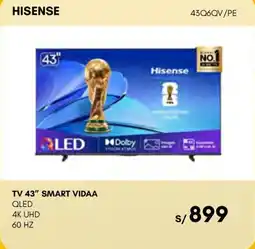La Curacao Hisense tv 43 smart vidaa qled 4k uhd 60 hz oferta