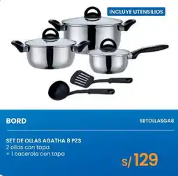 Tiendas EFE Bord set de ollas agatha 8 pzs oferta