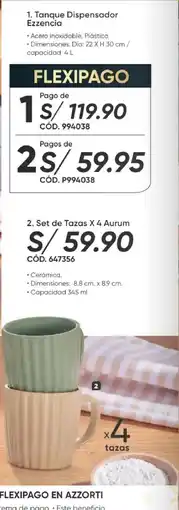 Azzorti Ezzencia tanque dispensador oferta
