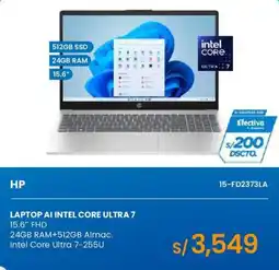 Tiendas EFE Hp laptop ai intel core ultra 7 15.6 fhd oferta