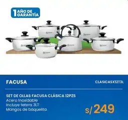 Tiendas EFE Facusa set de ollas facusa clásica 12pz oferta