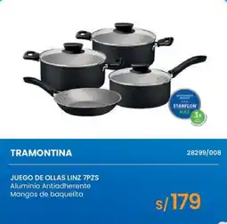 Tiendas EFE Tramontina juego de ollas linz 7pzs oferta
