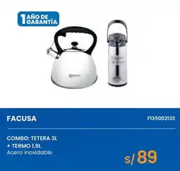 Tiendas EFE Facusa tetera 3l + termo 1.9l oferta
