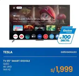 Tiendas EFE Tesla tv 65 smart google qled 4k uhd 144 hz oferta